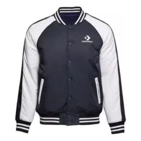 Wendbare Baseballjacke, asiatische Größen „Schwarz-Weiß“