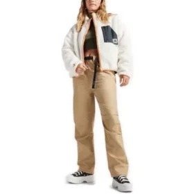 Wendbare Sherpa-Jacke mit durchgehendem Reißverschluss, asiatische Größen „Egret Black“