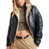 Wendbare Sherpa-Jacke mit durchgehendem Reißverschluss, asiatische Größen „Egret Black“