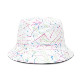 Wendbarer Bucket Hat mit Farbspritzern „Weiß“