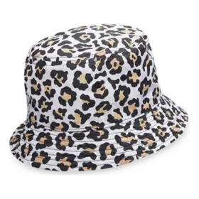 Wendbarer Bucket Hat mit Leopardenmuster „White“
