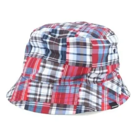 Wendbarer Bucket Hat mit Patch-Karomuster „Blue“