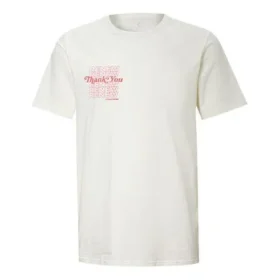 Wendbares T-Shirt mit Alphabet-Print, kurzärmelig, cremeweiß