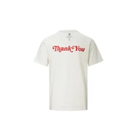 Wendbares T-Shirt mit Alphabet-Print, kurzärmelig, cremeweiß