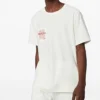 Wendbares T-Shirt mit Alphabet-Print, kurzärmelig, cremeweiß