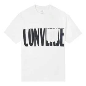 Wordmark-Logo-T-Shirt mit Tasche, asiatische Größen, „Weiß“