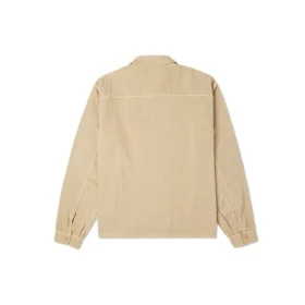 Work-Shirt aus gewaschenem Canvas mit durchgehendem Reißverschluss, asiatische Größen „Nomad Khaki“