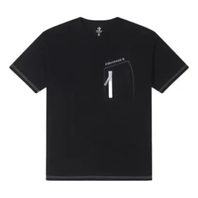 Zip Pocket Logo T-Shirt asiatische Größen „Schwarz“ Zip Pocket Logo T-Shirt asiatische Größen „Schwarz“